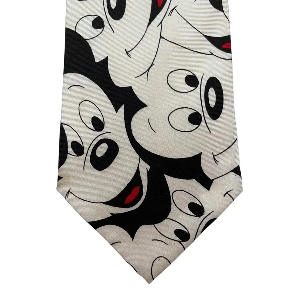 Balancine The Tie Works Disney Mens Classic Mickey Mouse Neck Tie White Silk